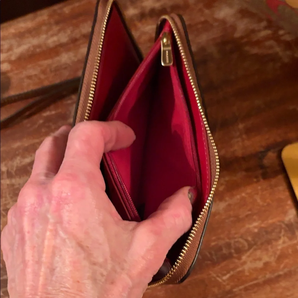 Coach Pink and Orange Signature Tote with Wallet